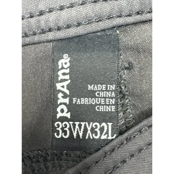 PrAna Men's Standard Fit Gray Brion Pant II Hiking Pants - Size 33x32 (33x31) - Picture 4 of 5